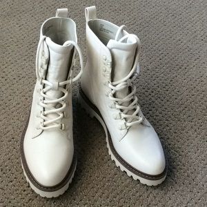 Sanctuary off white combat boots 7.5 US